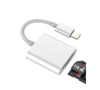 Lightning to SD Card Reader(2 in 1)for iPhone 14 pro max Adapter Digital Camera Micro SD Memory TF Flash Storage Transfer Dual Slot for Apple MFi Certified Converter for iPad Compact External Adaptor