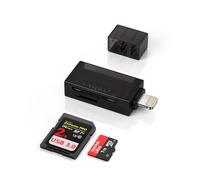 Lightning to SD Card Reader for iPhone/iPad, 2-in-1 Memory Card Adapter with SD/TF Card Reader Adapter Camera Memory Card Reader for iPhone 14/13/12/11/XR/XS/X/8, View Photos & Videos - No App Needed