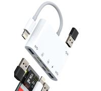 Lightning to SD Card Reader USB Adapter(6in1)for iPhone14 13Pro Max for Apple MFi Certified Charger Connector Digital Camera Micro SD TF Memory for iPad OTG Cable 3.0 Converter Photo Transfer External