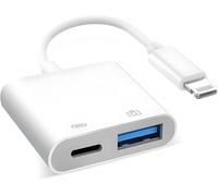 Lightning to USB 3 Camera Adapter, 2-in-1 [Apple MFi Certified] Lightning Male to USB 3.0 Female OTG Adapter with PD Charging Port for iPhone iPad,Mouse,Keyboard,Hub,Midi Port Adaptador Connector