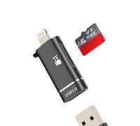 Lightning to USB Adapter(2 in 1)for iPhone 14 Micro SD Card Reader for Apple MFI Certified OTG 3.0 Digital Camera TF Memory Photo Transfer Flash Drive for iPad Keyboard Mouse Converter Car Accessories