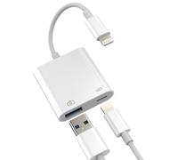 Lightning to USB Adapter (2-in-1) OTG 3.0 Cable for iPhone 14 13 Pro Max Charging Converter for Apple MFi Certified Connection for iPad Tablet USB-A Card Reader Digital Camera Keyboard Stick Lighting