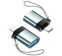 Lightning to USB Adapter 2Pack,Lightning Male to USB Female Adapter OTG Cable Dongle, High-Speed Data Transfer lightning adapter for iPhone 14 13 12 11 X 8 7 iPad, Support Camera/Card Reader and More