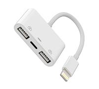 Lightning to USB Adapter for Iphone OTG Flash Drive Dongle Charger Cable Converter(3in1)Camera Card Reader Memory Stick Mouse Keyboard for Apple 14 13 12 11 Pro Max Mini X XS SE 8 7 Plus Ipad Air Cord