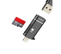 Lightning to USB Adapter Micro SD Card Reader Adaptor 3.0 OTG Flash Memory TF Transfer Storage Stick Compact Keyboard for iPhone 14 13 Pro Max for iPad for Apple Android Cable Digital Camera Dongle
