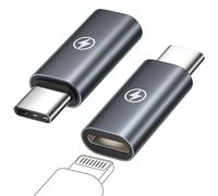 Lightning to USB C Adapter (2Pack), Lightning Female to USB C Male adapter 60W Fast Charging iPhone to USB c Adapter for iPhone 17 16 15 Pro Max/Plus, Samsung Galaxy S25 S24 S23, iPadPro/Air, MacBook