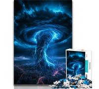 Lightning Tornado 1000 Piece Jigsaw Puzzle for Adults Teens,Challenging To Complete But Fun And Humorous with Matching Poster And Trivia Sheet (75x50cm)