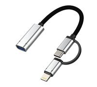 Lightning Type C OTG Cable Dongle USB A Female to USB-C Male 3.0 Adapter Thunderbolt Iphone Camera Port Converter Cord Mouse for Apple iPhone15 Pro Max Plus Ipad Pro compatible for Samsung LG Google