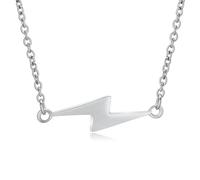 Lightning Urn Necklaces for Ashes Lightning Bolt Cremation Jewelry for Ashes Thunderbolt Keepsake Memorial Necklace for Women Men Jewellery Ashes Holder Vertical Lightning Urn Pendant (Silver)