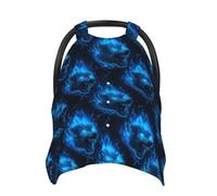 Lightning Wolf Head Blue Flame Print Baby Car Seat Covers, Breathable Nursing Cover Breastfeeding Cover, Stroller Covers, Multi-use Infant Carseat Canopy, Baby Boys Girls Newborn Essentials