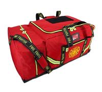 Lightning X Fireman Premium 3XL Firefighter Rescue Step-In Turnout Fire Gear Bag w/Shoulder Strap & Helmet Pocket (Red)