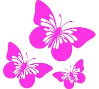LightningSigns 3 x Pink Butterfly Car,Camper Van Window Stickers ~2