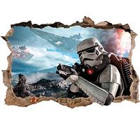 LightningSigns 3D Hole in Wall Star Wars Storm Trooper Home Decor Wall Art Sticker Decal Print SW2 (Small)