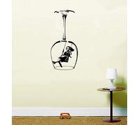 LightningSigns Banksy Swinging Girl Wine Glass Wall Art Vinyl Stickers Kitchen Dining Mural