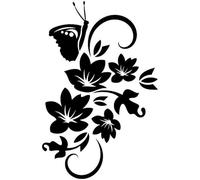 LightningSigns Butterfly & Flower Vinyl Sticker, car, camper van (#4)