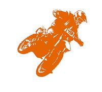 LightningSigns Dirt Bike Motocross Bike Motorbike Boys Wall Stickers Motor Sport Art Decals M3 (Orange)