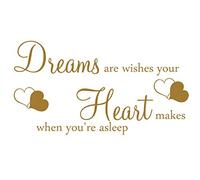 LightningSigns Dreams are wishes Inspirational quote Lounge Bedroom Wall Art Sticker Decal LSWA7007 (Gold, Medium(1074mmx580mm))