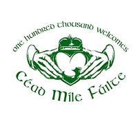 LightningSigns Irish Welcome Claddagh Céad Míle Fáilte Blessing Wall Art Quote Lounge Sticker (green)