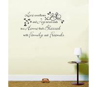 LightningSigns Love overflows inspirational life quote sticker vinyl wall art (Black)