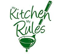 LightningSigns My Kitchen my rules Home Vinyl Decal Quote Wall Art Sticker LSWA123 Mural (Green)