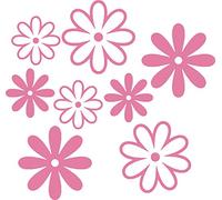 LightningSigns Pink Mix Daisy Flower Car,Camper Van Window Sticker x8