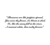 LightningSigns Robert Burns Pleasures are Poppies Spread Poem Quote Sticker Wall Art Decal WA29 - Small