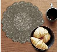 Lightnpro Beaded Round Placemat, Charger for Christmas, Easter, New Year, Thanksgiving Holiday Parties - Scalloped Table Setting Set of 2, 13 Inch