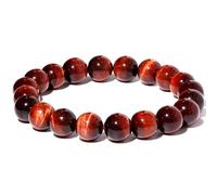 Lightock 10mm Round Beads Stretch Bracelets for Men Women Gem Semi Precious Gemstone Beaded Bracelets 7 Inch Unisex Gifts, M, Stone, tiger eye