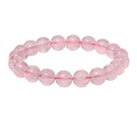 Lightock 10mm Round Beads Stretch Bracelets for Men Women Gem Semi Precious Gemstone Beaded Bracelets 7 Inch Unisex Gifts, M, Stone, Quartz