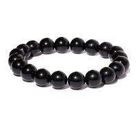 Lightock 10mm Round Beads Stretch Bracelets for Men Women Gem Semi Precious Gemstone Beaded Bracelets 7 Inch Unisex Gifts, M, Stone, obsidian