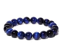 Lightock 10mm Round Beads Stretch Bracelets for Men Women Gem Semi Precious Gemstone Beaded Bracelets 7 Inch Unisex Gifts, M, Stone, tiger eye