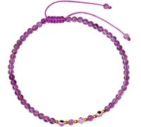 Lightock Evil Eye Ankle Bracelets for Women Beads Anklets Beach Accessiory Gemstone Healing Crystal Adjustable, M, Stone, Amethyst
