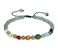 Lightock Green Aventurine Beaded Anklet Irregular 7 Chakra Tumbled Crystals Ankle Bracelets for Women Meditation Balance Energy Jewelry Gifts