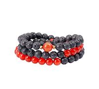 Lightock Lava Rock Agate Natural Stone Bracelet Essential Oil Diffuser Healing Energy Sutra Beads Meditation Yoga Bracelets for Men Women