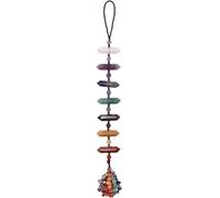Lightock Reiki 7 Chakra Irregular Spiritual Crystals Decorative Hanging Ornaments Window Decor Wall Hanging Yoga Meditation Decorations (Hexagonal Prism)