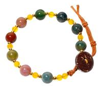 Lightock Reiki 8mm Indian Agate Beaded Bracelets Wealth Protection Boho Bracelets for Women Balance Positive Energy Crystals Handmade Jewelry