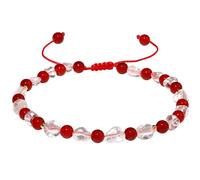 Lightock Tumbled Clear Quartz Beaded Anklet Adjustable Handmade Crystals and Stones Ankle Bracelets for Women Beach Foot Jewelry Gifts, L, Stone, Agate