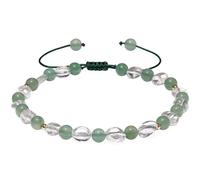 Lightock Tumbled Clear Quartz Beaded Anklet Adjustable Handmade Crystals and Stones Ankle Bracelets for Women Beach Foot Jewelry Gifts, L, Stone, Aventurine