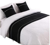 Lightolife Modern Bed Runner Decorative Bed End Scarf for Home Hotel Guesthouse, Black, 93.5x19.5in/ 240x50cm