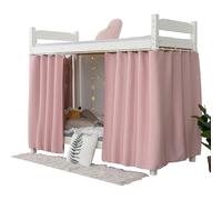 Lightolife Thickened Breathable Blackout Bunk Bed Curtain Panels for Twin Bottom Home Dorm Privacy Bed Canopy, Pink, 2 Panels