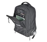 LIGHTPAK 46151 Laptop Trolley Backpack Master Black 48.5 cm with Wheels & Retractable Telescopic Handle Business Travel Backpack with Notebook Compartment & Organiser + ALASSIO Aluminium Field of View