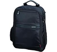 LIGHTPAK Ececutive Line ECHO 1 46103 Laptop Backpack Nylon Backpack Back Pocket 42 x 38 x 29 cm Black + Office Set with Scissors, Cutter, Single Hole Stapler with Clips, in Transparent Bag