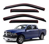 Lightronic WV194109 in-Channel Vent Visor Shade Rain Guard Dark Smoke, 4PCS for 2009-2018 Dodge Ram 1500 Crew Cab, 2010-2022 Ram 2500 & 3500 with Crew & Mega Cab, 2019-2022 Ram 1500 Classic Crew Cab