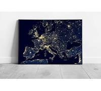 Lights At Night On Earth Europe View From Space Wall Art Print on Paper print A2 Print Only (59x42cm)