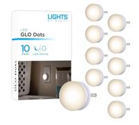 Lights By Night Mini LED Night Light, Plug-in, Dusk to Dawn Sensor, Warm White, Compact, Ambient Lighting, LED Lights for Bedroom, Bathroom, Nursery, Hallway, Kitchen, 55166, 10 Pack