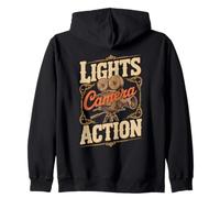 Lights Camera Action Videographer Filmmaker Zip Hoodie