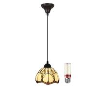 Lights For Living Room Bed Chandelier, Tiffany Pendant, Vintage Glass Chandeliers, E27 Ceiling, Pendant Fixture Kitchen Dining Hallway, Adjustable Height, with LE