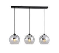 Lights For Living Room Dining Table Pendant Glass Ball Modern Simple Pendant Height Adjustable Chandelier E27 Max.60W Dining Bed,Silver,3 A