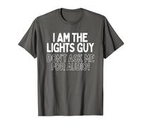 Lights Guy Music Stage Crew Light Technician Gaffer Matching T-Shirt, Men, Asphalt Grey, 4X-Large