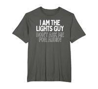 Lights Guy Music Stage Crew Light Technician Gaffer Matching T-Shirt, Men's Big and Tall, Asphalt Grey, 4X Tall